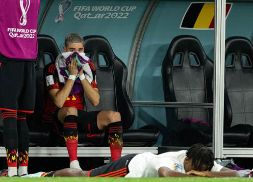 Yannick Carrasco of Belgium looks dejected