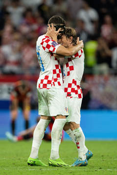 Josko Gvardiol and Luka Modric of Croatia celebrate