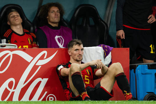 Thomas Meunier of Belgium looks dejected