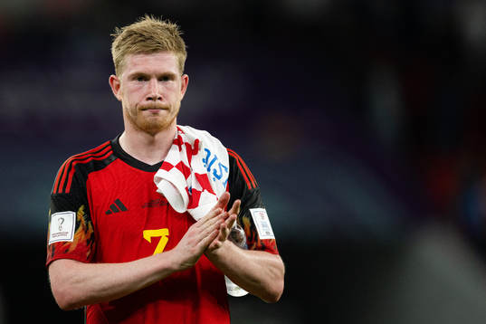 Kevin de Bruyne  of Belgium looks dejected