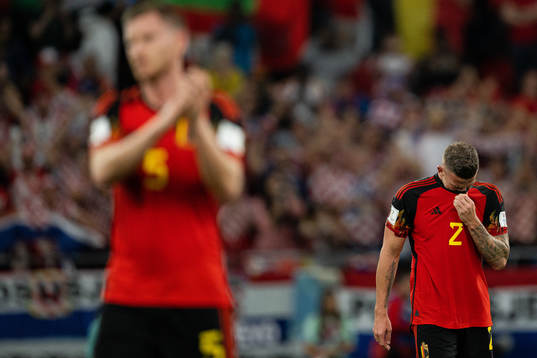 Toby Alderweireld of Belgium looks dejected