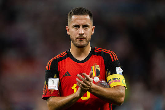 Eden Hazard of Belgium looks dejected