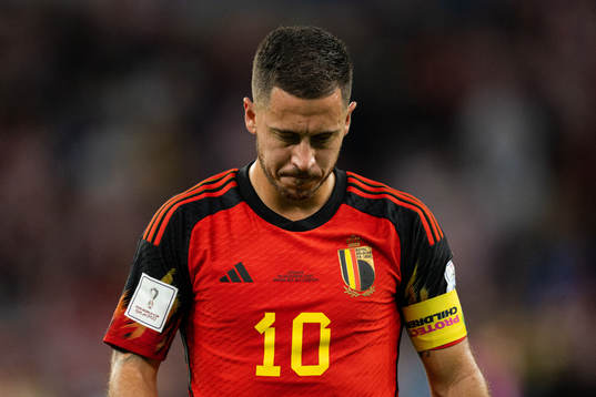 Eden Hazard of Belgium looks dejected