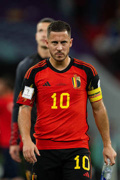 Eden Hazard of Belgium looks dejected