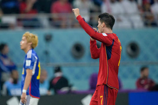 Alvaro Morata of Spain celebrates