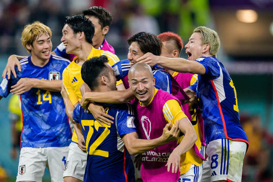Players of Japan celebrate