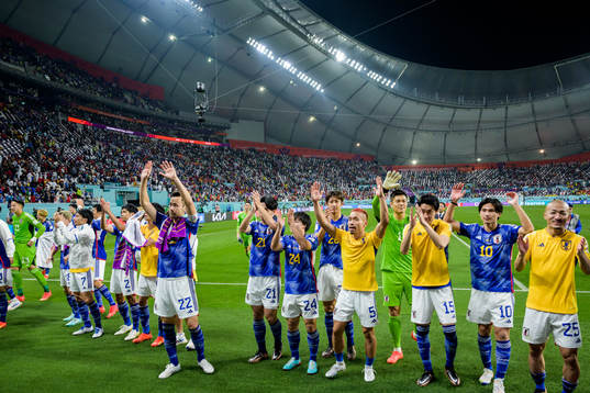 Players of Japan celebrate