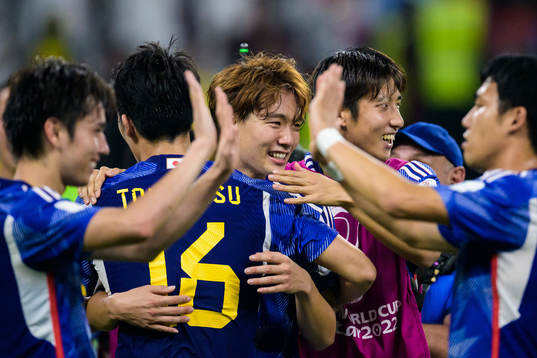 Takehiro Tomiyasu, Kou Itakura and Hiroki Ito of Japan