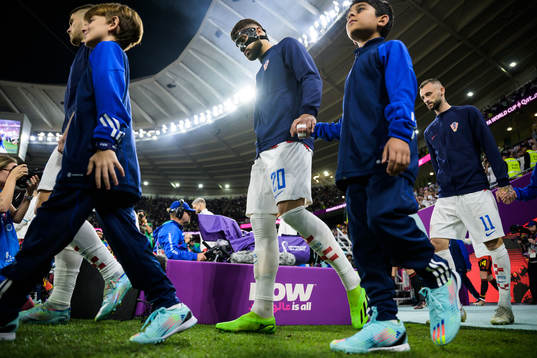 Josko Gvardiol of Croatia enters the pitch for the FIFA