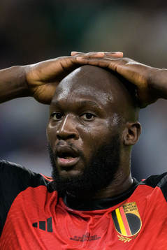 Romelu Lukaku of Belgium looks dejected