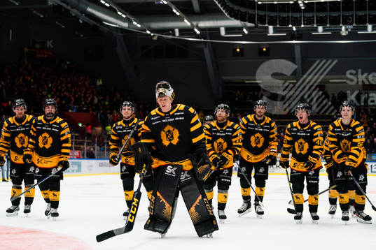 Skellefteås målvakt Alexander Hellnemo jublar