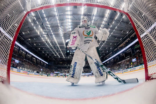 Färjestads målvakt Matthew Tomkins deppar