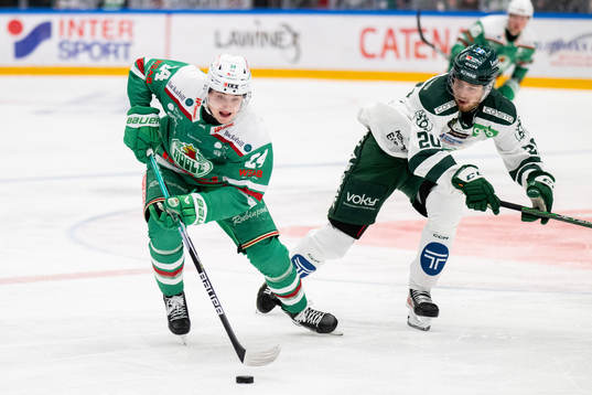 Rögles Marco Kasper och Färjestads Marcus Westfält