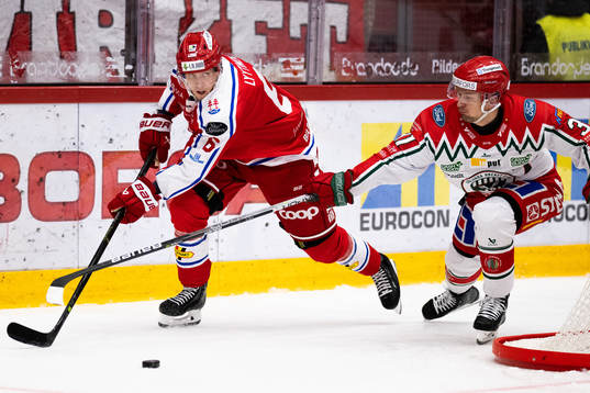 Timrås Joonas Lyytinen och Frölundas Nicklas Lasu