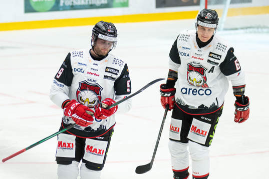 Malmö Redhawks Kim Rosdahl och Fredrik Händemark deppar