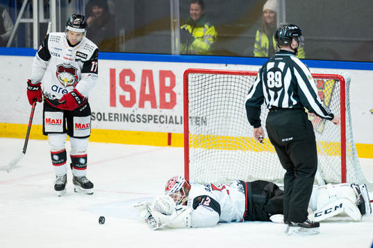 Malmö Redhawks Pathrik Westerholm och målvakt Daniel