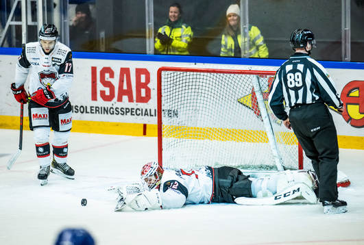 Malmö Redhawks Pathrik Westerholm och målvakt Daniel