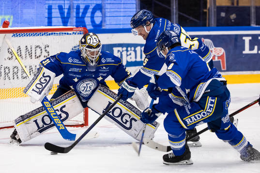 Leksands målvakt Kasimir Kaskisuo och Leksands Jonas