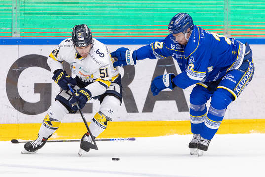 HV71s Andy Miele och Leksands Tobias Ekberg