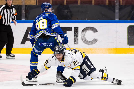 Leksands Olle Alsing och HV71s André Petersson