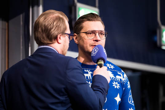 Leksands tränare Björn Hellkvist innan ishockeymatchen i
