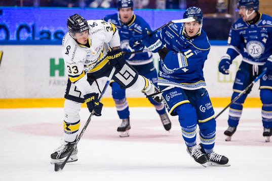 HV71s Måns Lindbäck och Leksands Martin Karlsson