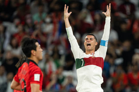 Cristiano Ronaldo of Portugal reacts
