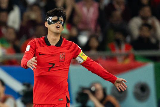 Heungmin Son of South Korea looks dejected