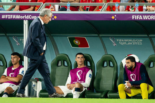 Head coach Fernando Santos and Cristiano Ronaldo of Portugal