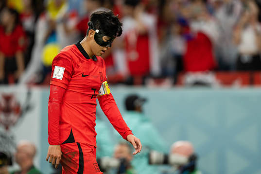 Heungmin Son of South Korea looks dejected