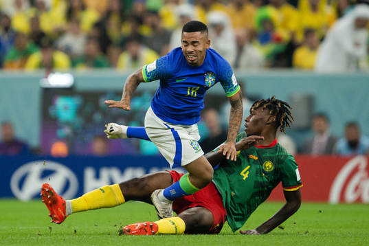 Gabriel Jesus of Brazil and Christopher Wooh of Cameroon