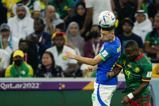 Gabriel Martinelli of Brazil and Collins Fai of Cameroon