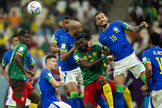 Andre-Frank Zambo Anguissa of Cameroon and Alex Telles of