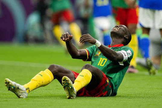 Vincent Aboubakar of Cameroon looks dejected