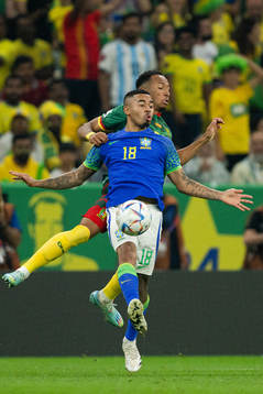 Gabriel Jesus of Brazil and Enzo Ebosse of Cameroon