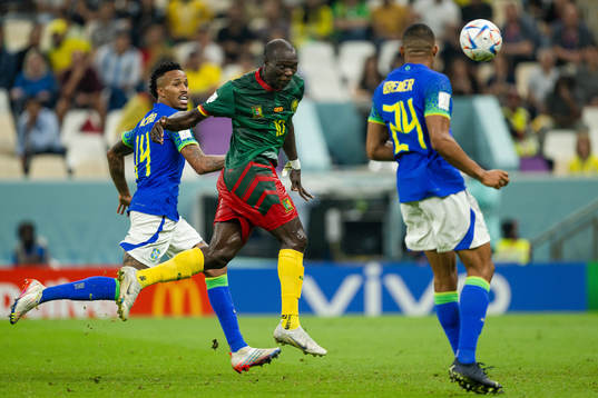 Vincent Aboubakar of Cameroon scores the 1-0 goal
