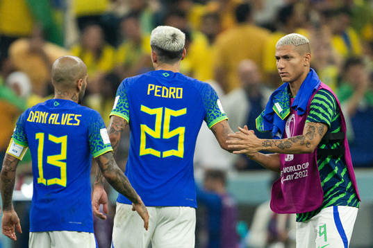 Dani Alves, Pedro and Richarlison of Brazil