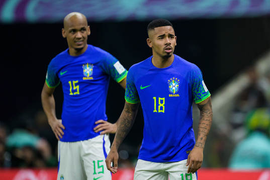 Fabinho and Gabriel Jesus of Brazil