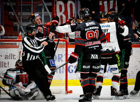 Gruff mellan Örebros Elias Pettersson och Malmö Redhawks
