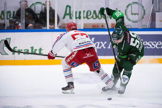 Timrås Anton Wedin och Färjestads Linus Johansson