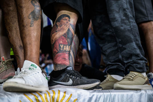 A tattoo of Diego Maradona