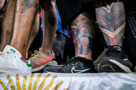A tattoo of Diego Maradona