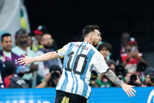 Lionel Messi of Argentina celebrates