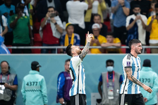 Lionel Messi of Argentina celebrates
