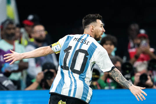 Lionel Messi of Argentina celebrates