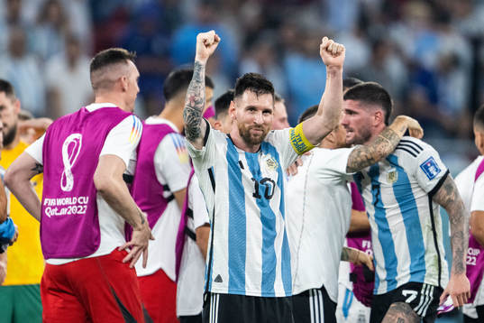 Lionel Messi of Argentina celebrates