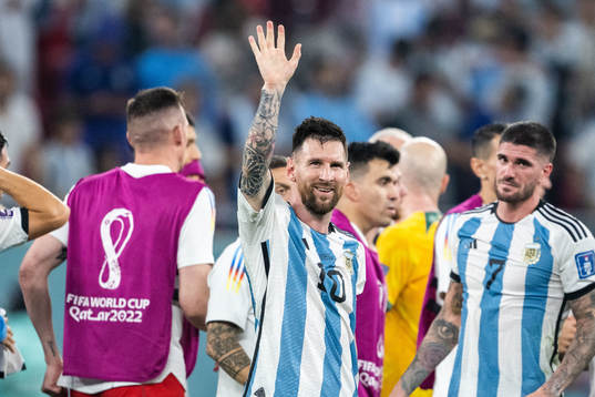 Lionel Messi of Argentina celebrates