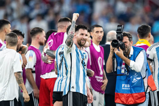Lionel Messi of Argentina celebrates