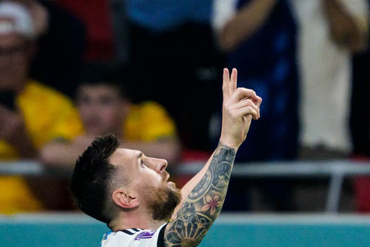 Lionel Messi of Argentina celebrates