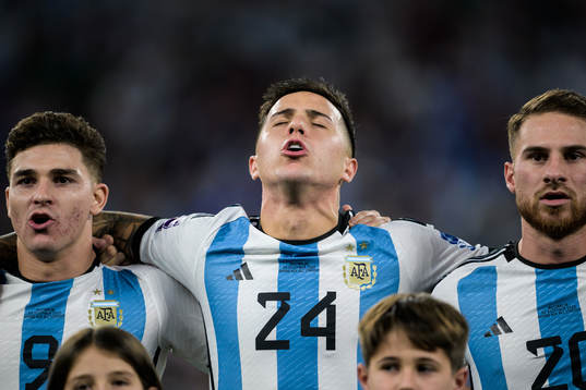 Julian Alvarez, Enzo Fernandez and Alexis Mac Allister of